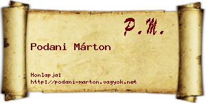 Podani Márton névjegykártya